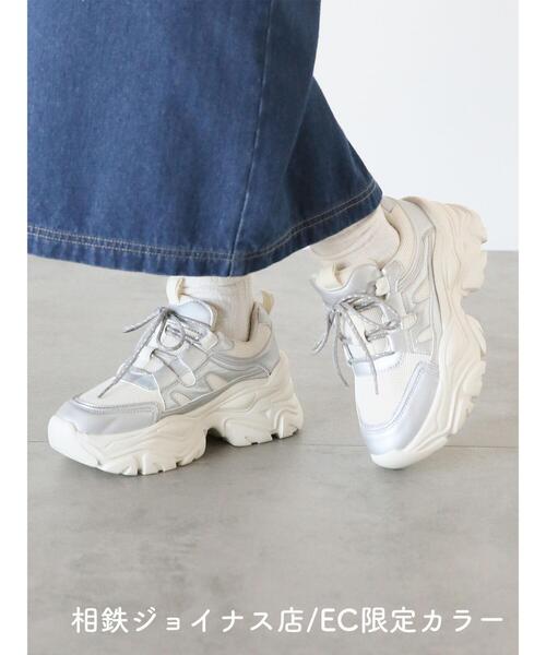 ehka sopo(エヘカソポ)の「ダッドスニーカー(スニーカー・レディース・ベージュ/キナリ/シルバー/グレー・L/M)」の4枚目の写真