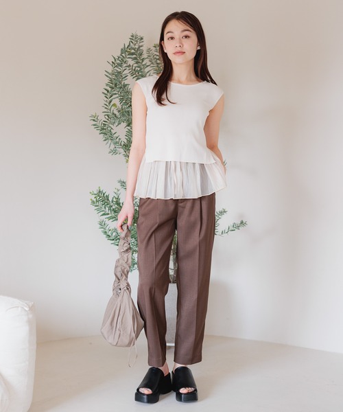 mysty woman（ミスティウーマン）の「マルチWAYビスチェセットプルオーバー　113916（Tシャツ/カットソー・レディース・アイボリー/ブラック/ブルー系その他・FREE）」の4枚目の写真