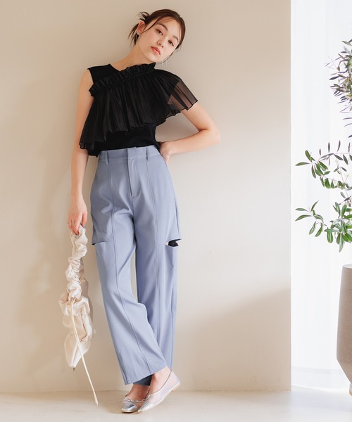 mysty woman（ミスティウーマン）の「マルチWAYビスチェセットプルオーバー　113916（Tシャツ/カットソー・レディース・アイボリー/ブラック/ブルー系その他・FREE）」の5枚目の写真