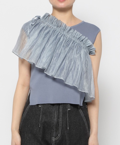 mysty woman（ミスティウーマン）の「マルチWAYビスチェセットプルオーバー　113916（Tシャツ/カットソー・レディース・アイボリー/ブラック/ブルー系その他・FREE）」の14枚目の写真