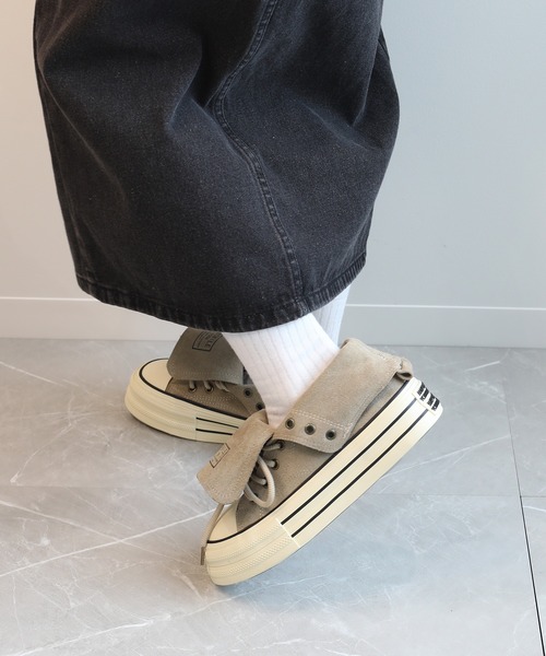 shoes365(シューズスリーシックスファイヴ)の「【shoes365】2WAYハイカットキャンバスシューズ(スニーカー・レディース・ベージュ/ブラック/ブラウン・22.5cm/23.5cm/24.5cm/23.0cm/24.0cm/25.0cm)」の3枚目の写真