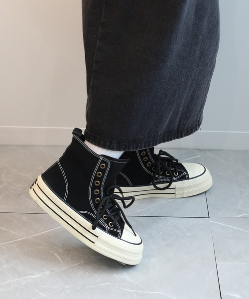 shoes365(シューズスリーシックスファイヴ)の「【shoes365】2WAYハイカットキャンバスシューズ(スニーカー・レディース・ベージュ/ブラック/ブラウン・22.5cm/23.5cm/24.5cm/23.0cm/24.0cm/25.0cm)」の1枚目の写真