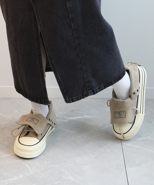 shoes365(シューズスリーシックスファイヴ)の「【shoes365】2WAYハイカットキャンバスシューズ(スニーカー・レディース・ベージュ/ブラック/ブラウン・22.5cm/23.5cm/24.5cm/23.0cm/24.0cm/25.0cm)」の10枚目の写真