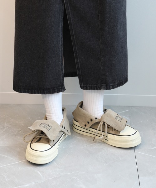 shoes365(シューズスリーシックスファイヴ)の「【shoes365】2WAYハイカットキャンバスシューズ(スニーカー・レディース・ベージュ/ブラック/ブラウン・22.5cm/23.5cm/24.5cm/23.0cm/24.0cm/25.0cm)」の12枚目の写真