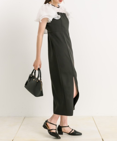 OLIVE des OLIVE(オリーブデオリーブ)の「ラッフルスリーブワンピース 1041180170(ドレス・レディース・ブラウン/ブラック・FREE)」の8枚目の写真