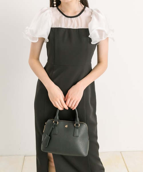 OLIVE des OLIVE(オリーブデオリーブ)の「ラッフルスリーブワンピース 1041180170(ドレス・レディース・ブラウン/ブラック・FREE)」の6枚目の写真