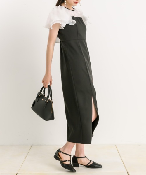 OLIVE des OLIVE(オリーブデオリーブ)の「ラッフルスリーブワンピース 1041180170(ドレス・レディース・ブラウン/ブラック・FREE)」の14枚目の写真