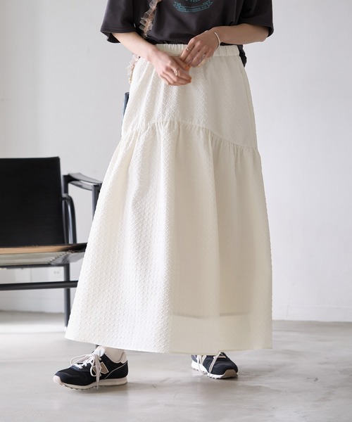 ROPE' PICNIC（ロペピクニック）の「ふくれジャガードスカート（スカート・レディース・ブラック/カーキ/ホワイト系その他・38）」の17枚目の写真