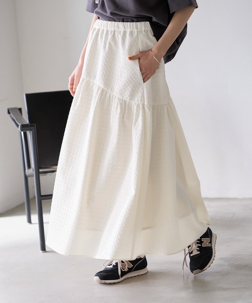 ROPE' PICNIC（ロペピクニック）の「ふくれジャガードスカート（スカート・レディース・ブラック/カーキ/ホワイト系その他・38）」の18枚目の写真