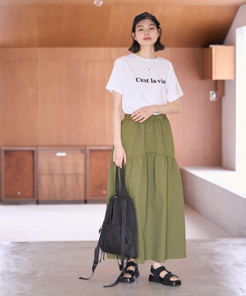 ROPE' PICNIC（ロペピクニック）の「ふくれジャガードスカート（スカート・レディース・ブラック/カーキ/ホワイト系その他・38）」の20枚目の写真