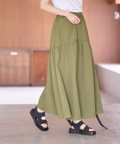 ROPE' PICNIC（ロペピクニック）の「ふくれジャガードスカート（スカート・レディース・ブラック/カーキ/ホワイト系その他・38）」の22枚目の写真