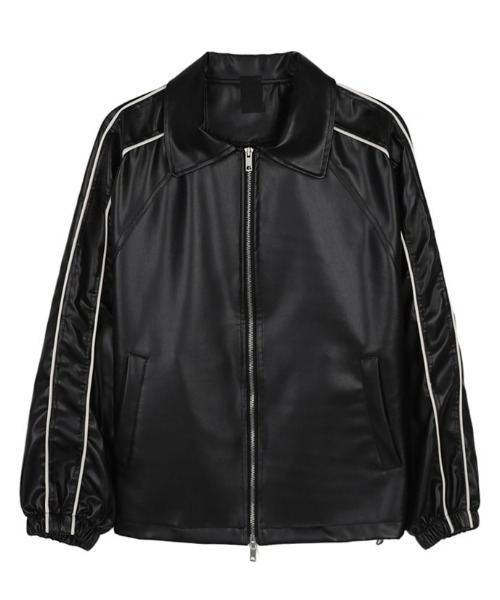 ASCLO（エジュクロ）の「ASCLO  Piping Line Varsity Leather Jacket（ブルゾン・メンズ・ブラック・FREE）」の11枚目の写真