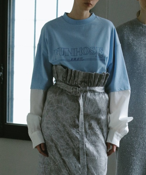 AMAIL（アマイル）の「Sandwich genderless cloth（Tシャツ/カットソー・レディース・ブラック/ブルー/イエロー・FREE）」の3枚目の写真