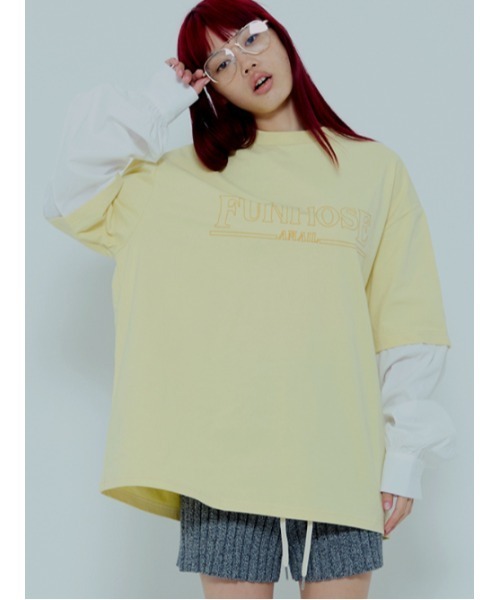 AMAIL（アマイル）の「Sandwich genderless cloth（Tシャツ/カットソー・レディース・ブラック/ブルー/イエロー・FREE）」の4枚目の写真