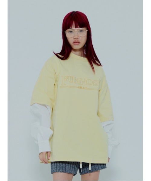 AMAIL（アマイル）の「Sandwich genderless cloth（Tシャツ/カットソー・レディース・ブラック/ブルー/イエロー・FREE）」の5枚目の写真