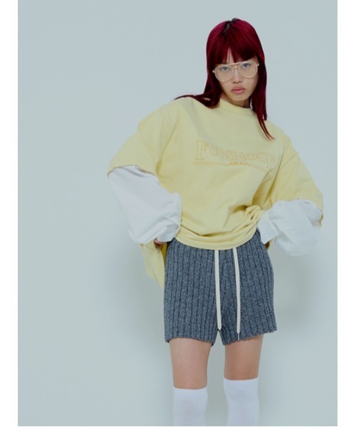 AMAIL（アマイル）の「Sandwich genderless cloth（Tシャツ/カットソー・レディース・ブラック/ブルー/イエロー・FREE）」の6枚目の写真