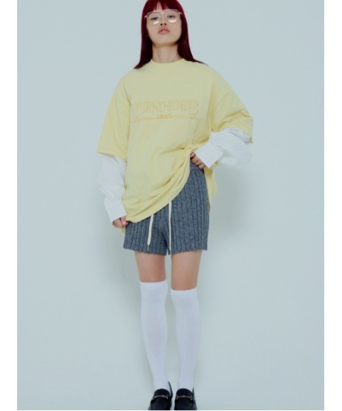 AMAIL（アマイル）の「Sandwich genderless cloth（Tシャツ/カットソー・レディース・ブラック/ブルー/イエロー・FREE）」の7枚目の写真