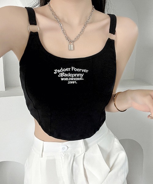 Miniministore(ミニミニストア)の「カップ付き タンクトップ ショート丈韓国(タンクトップ・レディース・ホワイト/ダークグレー/ブラック/ライトブルー・FREE)」の20枚目の写真