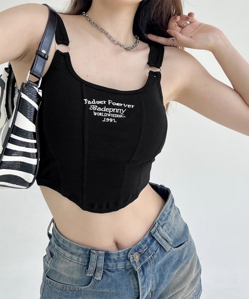 Miniministore(ミニミニストア)の「カップ付き タンクトップ ショート丈韓国(タンクトップ・レディース・ホワイト/ダークグレー/ブラック/ライトブルー・FREE)」の21枚目の写真