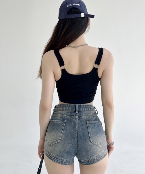 Miniministore(ミニミニストア)の「カップ付き タンクトップ ショート丈韓国(タンクトップ・レディース・ホワイト/ダークグレー/ブラック/ライトブルー・FREE)」の22枚目の写真