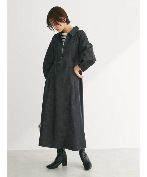 ELENCARE DUE（エレンカーレデュエ）の「・ELENCARE　DUE　デニムハーフZIPワンピース（ワンピース・レディース・ブラック/インディゴブルー・FREE）」の5枚目の写真