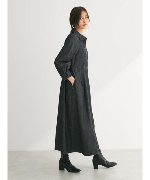 ELENCARE DUE（エレンカーレデュエ）の「・ELENCARE　DUE　デニムハーフZIPワンピース（ワンピース・レディース・ブラック/インディゴブルー・FREE）」の6枚目の写真