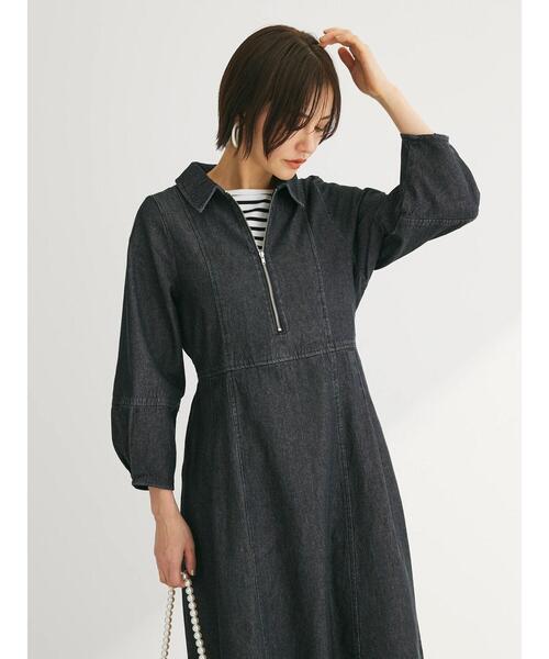 ELENCARE DUE（エレンカーレデュエ）の「・ELENCARE　DUE　デニムハーフZIPワンピース（ワンピース・レディース・ブラック/インディゴブルー・FREE）」の8枚目の写真