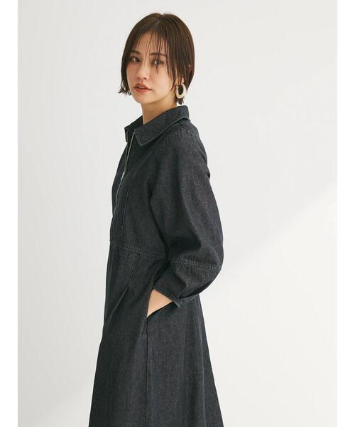 ELENCARE DUE（エレンカーレデュエ）の「・ELENCARE　DUE　デニムハーフZIPワンピース（ワンピース・レディース・ブラック/インディゴブルー・FREE）」の9枚目の写真