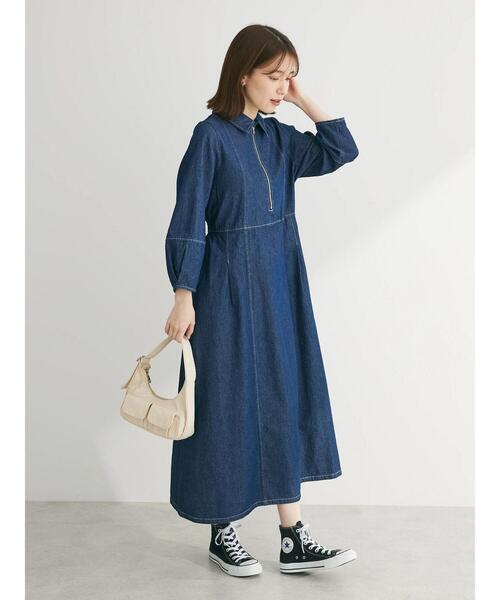 ELENCARE DUE（エレンカーレデュエ）の「・ELENCARE　DUE　デニムハーフZIPワンピース（ワンピース・レディース・ブラック/インディゴブルー・FREE）」の15枚目の写真