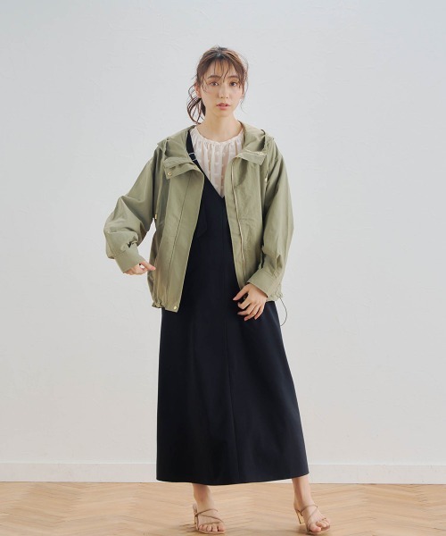 Droite lautreamont(ドロワットロートレアモン)の「ドライウェザーストレッチジャンパースカート≪洗濯機で洗える≫(ジャンパースカート・レディース・ブラック/ライトグレー・M/S)」の4枚目の写真