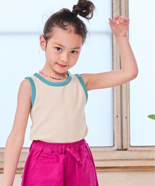 Life Support Products（ライフサポートプロダクツ）の「【吸水速乾】サーマルメッシュムジタンクトップ（80～130cm）（タンクトップ・キッズ・オレンジ/オフホワイト/グレー/チャコール・80/110/100/95/90/130/120）」の2枚目の写真