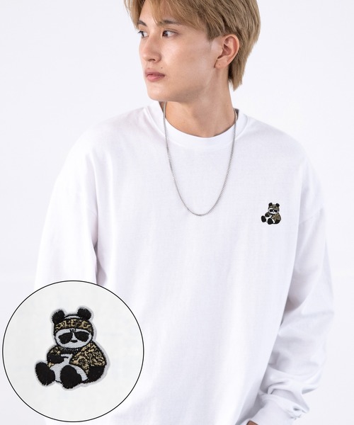 SIDEWAY STANCE(サイドウェイスタンス)の「【SIDEWAY STANCE】オリジナル アニマル ワンポイント刺繍 ロンT(Tシャツ/カットソー・メンズ・ホワイト系1/ホワイト系/ブラック系1/ブラック系/ブラック/ホワイト/ブラック系2/ブルー系2/ホワイト系3/ブラック系4/ホワイト系2/グレー系3/グレー系4/パープル系4/グレー系2/ブラック系3/カーキ系3/ホワイト系4/ブルー/グレー/パープル系/カーキ系1/グレー系/グレー系1・MEDIUM/SMALL/X-LARGE/LARGE)」の2枚目の写真