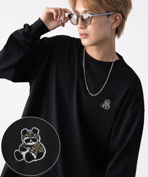 SIDEWAY STANCE(サイドウェイスタンス)の「【SIDEWAY STANCE】オリジナル アニマル ワンポイント刺繍 ロンT(Tシャツ/カットソー・メンズ・ホワイト系1/ホワイト系/ブラック系1/ブラック系/ブラック/ホワイト/ブラック系2/ブルー系2/ホワイト系3/ブラック系4/ホワイト系2/グレー系3/グレー系4/パープル系4/グレー系2/ブラック系3/カーキ系3/ホワイト系4/ブルー/グレー/パープル系/カーキ系1/グレー系/グレー系1・MEDIUM/SMALL/X-LARGE/LARGE)」の8枚目の写真