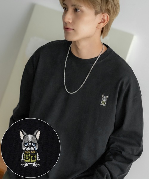 SIDEWAY STANCE(サイドウェイスタンス)の「【SIDEWAY STANCE】オリジナル アニマル ワンポイント刺繍 ロンT(Tシャツ/カットソー・メンズ・ホワイト系1/ホワイト系/ブラック系1/ブラック系/ブラック/ホワイト/ブラック系2/ブルー系2/ホワイト系3/ブラック系4/ホワイト系2/グレー系3/グレー系4/パープル系4/グレー系2/ブラック系3/カーキ系3/ホワイト系4/ブルー/グレー/パープル系/カーキ系1/グレー系/グレー系1・MEDIUM/SMALL/X-LARGE/LARGE)」の11枚目の写真