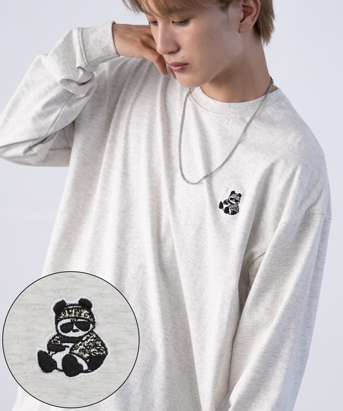 SIDEWAY STANCE(サイドウェイスタンス)の「【SIDEWAY STANCE】オリジナル アニマル ワンポイント刺繍 ロンT(Tシャツ/カットソー・メンズ・ホワイト系1/ホワイト系/ブラック系1/ブラック系/ブラック/ホワイト/ブラック系2/ブルー系2/ホワイト系3/ブラック系4/ホワイト系2/グレー系3/グレー系4/パープル系4/グレー系2/ブラック系3/カーキ系3/ホワイト系4/ブルー/グレー/パープル系/カーキ系1/グレー系/グレー系1・MEDIUM/SMALL/X-LARGE/LARGE)」の14枚目の写真