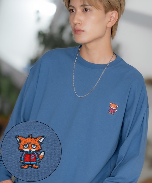 SIDEWAY STANCE(サイドウェイスタンス)の「【SIDEWAY STANCE】オリジナル アニマル ワンポイント刺繍 ロンT(Tシャツ/カットソー・メンズ・ホワイト系1/ホワイト系/ブラック系1/ブラック系/ブラック/ホワイト/ブラック系2/ブルー系2/ホワイト系3/ブラック系4/ホワイト系2/グレー系3/グレー系4/パープル系4/グレー系2/ブラック系3/カーキ系3/ホワイト系4/ブルー/グレー/パープル系/カーキ系1/グレー系/グレー系1・MEDIUM/SMALL/X-LARGE/LARGE)」の22枚目の写真