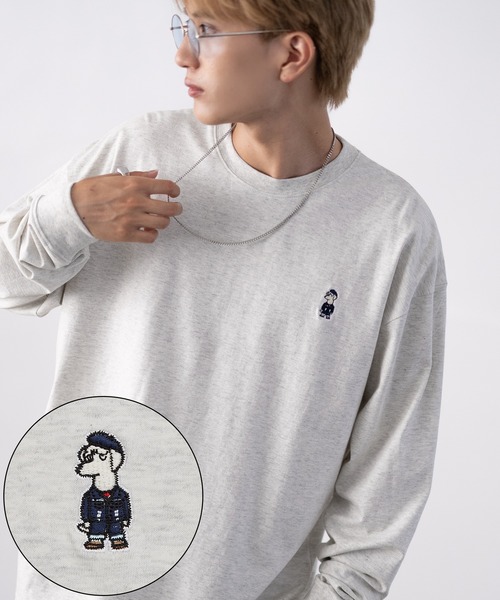 SIDEWAY STANCE(サイドウェイスタンス)の「【SIDEWAY STANCE】オリジナル アニマル ワンポイント刺繍 ロンT(Tシャツ/カットソー・メンズ・ホワイト系1/ホワイト系/ブラック系1/ブラック系/ブラック/ホワイト/ブラック系2/ブルー系2/ホワイト系3/ブラック系4/ホワイト系2/グレー系3/グレー系4/パープル系4/グレー系2/ブラック系3/カーキ系3/ホワイト系4/ブルー/グレー/パープル系/カーキ系1/グレー系/グレー系1・MEDIUM/SMALL/X-LARGE/LARGE)」の13枚目の写真