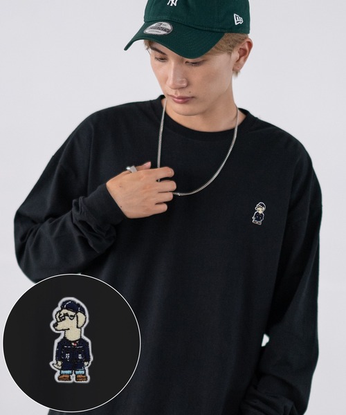 SIDEWAY STANCE(サイドウェイスタンス)の「【SIDEWAY STANCE】オリジナル アニマル ワンポイント刺繍 ロンT(Tシャツ/カットソー・メンズ・ホワイト系1/ホワイト系/ブラック系1/ブラック系/ブラック/ホワイト/ブラック系2/ブルー系2/ホワイト系3/ブラック系4/ホワイト系2/グレー系3/グレー系4/パープル系4/グレー系2/ブラック系3/カーキ系3/ホワイト系4/ブルー/グレー/パープル系/カーキ系1/グレー系/グレー系1・MEDIUM/SMALL/X-LARGE/LARGE)」の7枚目の写真