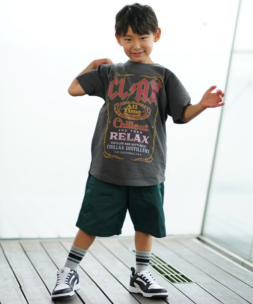 セール】CHILLAX/チラックス キッズ Tシャツ 半袖 バンド風 ピグメント