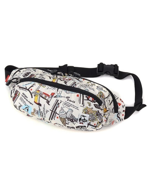 CHUMS(チャムス)の「CHUMS/チャムス ウエストポーチ RECYCLE SMALL OVAL WAIST PACK リサイクルスモールオーバルウエストパック CH60-3688(ボディバッグ/ウエストポーチ・メンズ・ネイビー/ホワイト系その他/ブラック・FREE)」の2枚目の写真