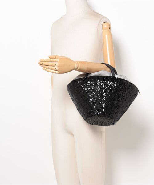 notch.（ノッチ）の「COOCO クーコ スパンコールかごバッグ（かごバッグ・レディース・ブラック/ゴールド・ONESIZE）」の6枚目の写真