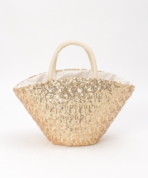 notch.（ノッチ）の「COOCO クーコ スパンコールかごバッグ（かごバッグ・レディース・ブラック/ゴールド・ONESIZE）」の13枚目の写真