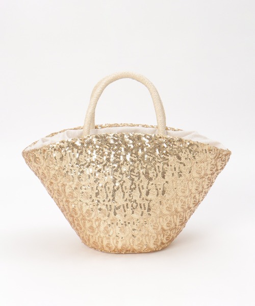 notch.（ノッチ）の「COOCO クーコ スパンコールかごバッグ（かごバッグ・レディース・ブラック/ゴールド・ONESIZE）」の15枚目の写真