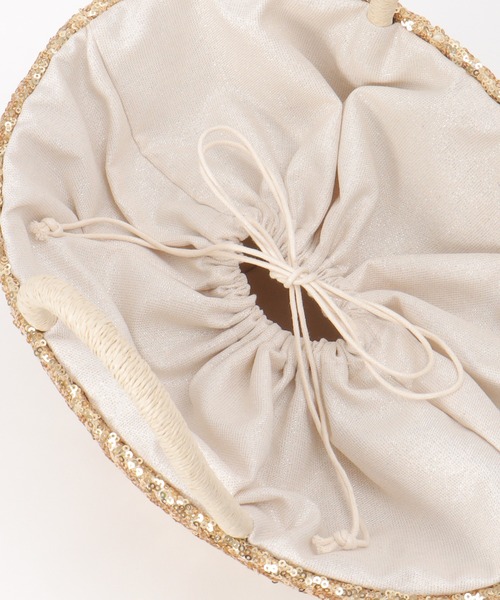 notch.（ノッチ）の「COOCO クーコ スパンコールかごバッグ（かごバッグ・レディース・ブラック/ゴールド・ONESIZE）」の16枚目の写真