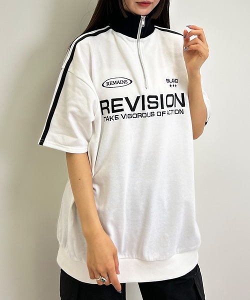 INGNI（イング）の「ハーフZIP袖ラインスポーツロゴチュニック（スウェット・レディース・ブラック/オフホワイト/オートミール・M）」の22枚目の写真