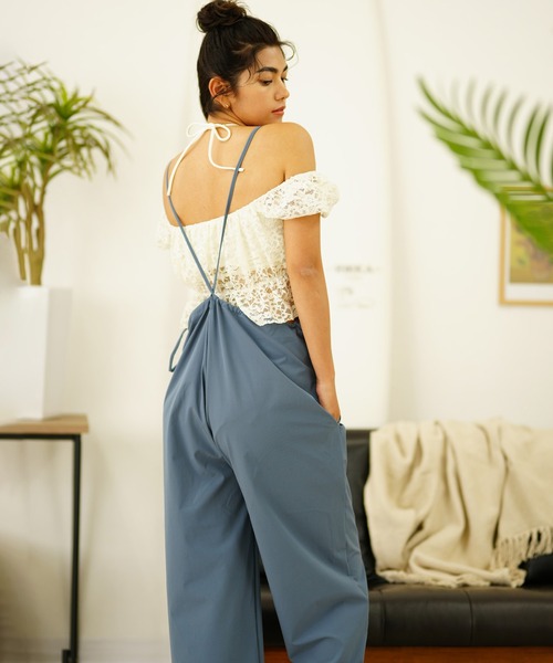 新品　Kubo san made キャミソールサロペット セール】キレイめバッククロス/キャミサロペット/水陸両用/着るUVケア