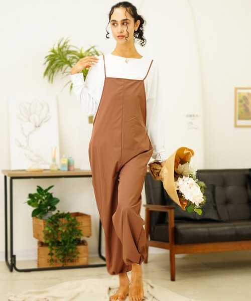 セール】キレイめバッククロス/キャミサロペット/水陸両用/着るUVケア