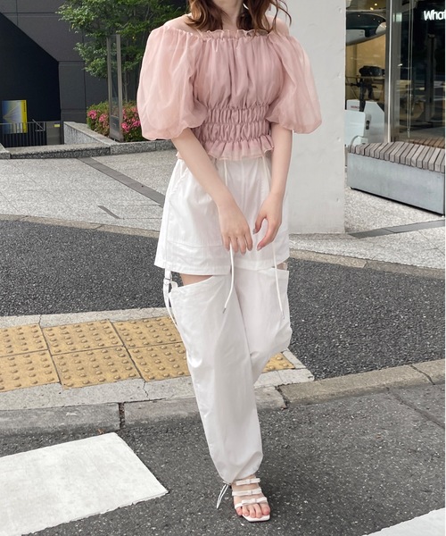 one way（ワンウェイ）の「セパレートカーゴパンツ（カーゴパンツ・レディース・ホワイト/スモークピンク/ブラック/カーキ/ブルー・FREE）」の8枚目の写真
