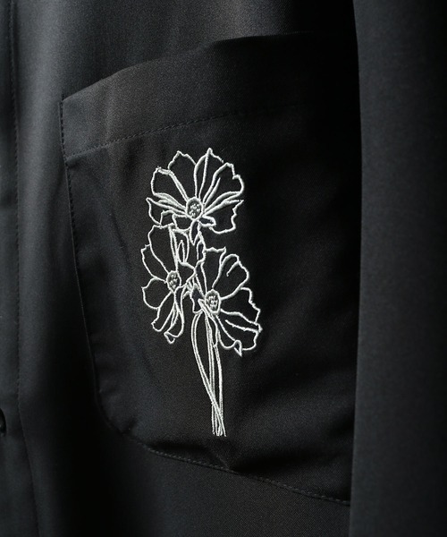 NILWAY（ニルウェイ）の「刺繍デザイン オーバーサイズ ドレープレギュラー半袖シャツ/刺繍 オーバーサイズレギュラーカラーシャツ（シャツ/ブラウス・メンズ・ホワイト/ライトグレー/ネイビー/ブラック/チャコールグレー・MEDIUM/LARGE）」の10枚目の写真