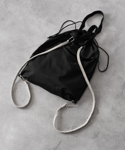 RUUBON（ルーボン）の「【RUUBON】3way carabiner knapsack / スリーウェイカラビナナップサック（バックパック/リュック・メンズ・ブラック・FREE）」の15枚目の写真